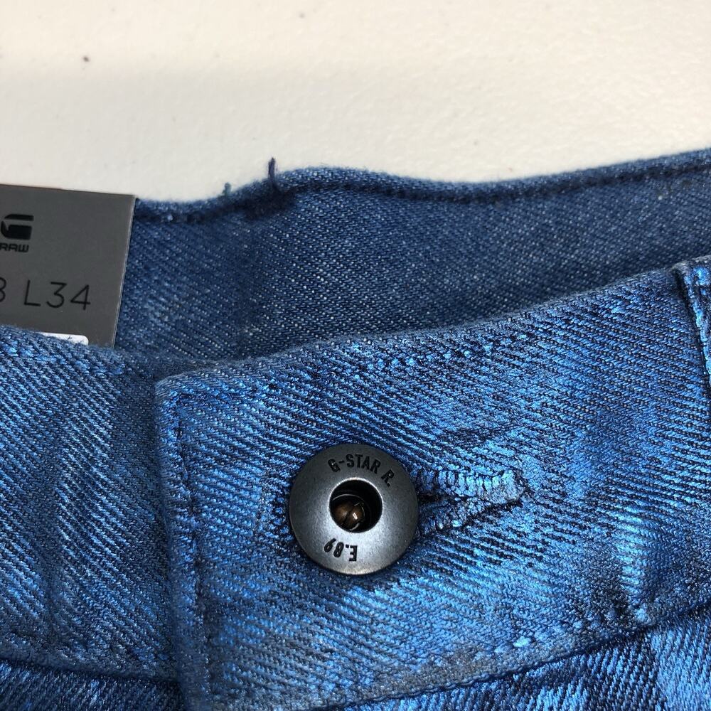 GStar Raw Viktoria High Rise Straight LUNA BLUE METAL Jeans Size 28 x 34 - Picture 7 of 12